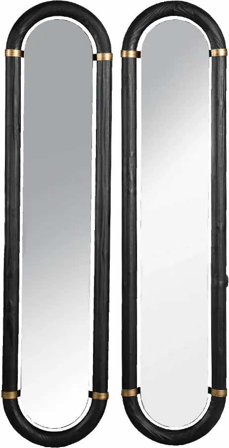 Set pasqyrash COLOMBO, 2 copë, e zezë dhe ari, 31x4x130cm - 1