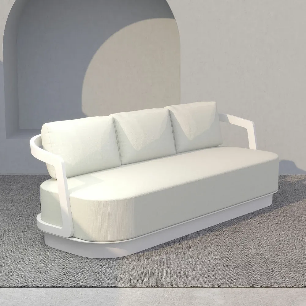 Set lounge TORRE 1+2+2, ngjyrë e bardhë e zbehtë, 198x81x66cm - 2