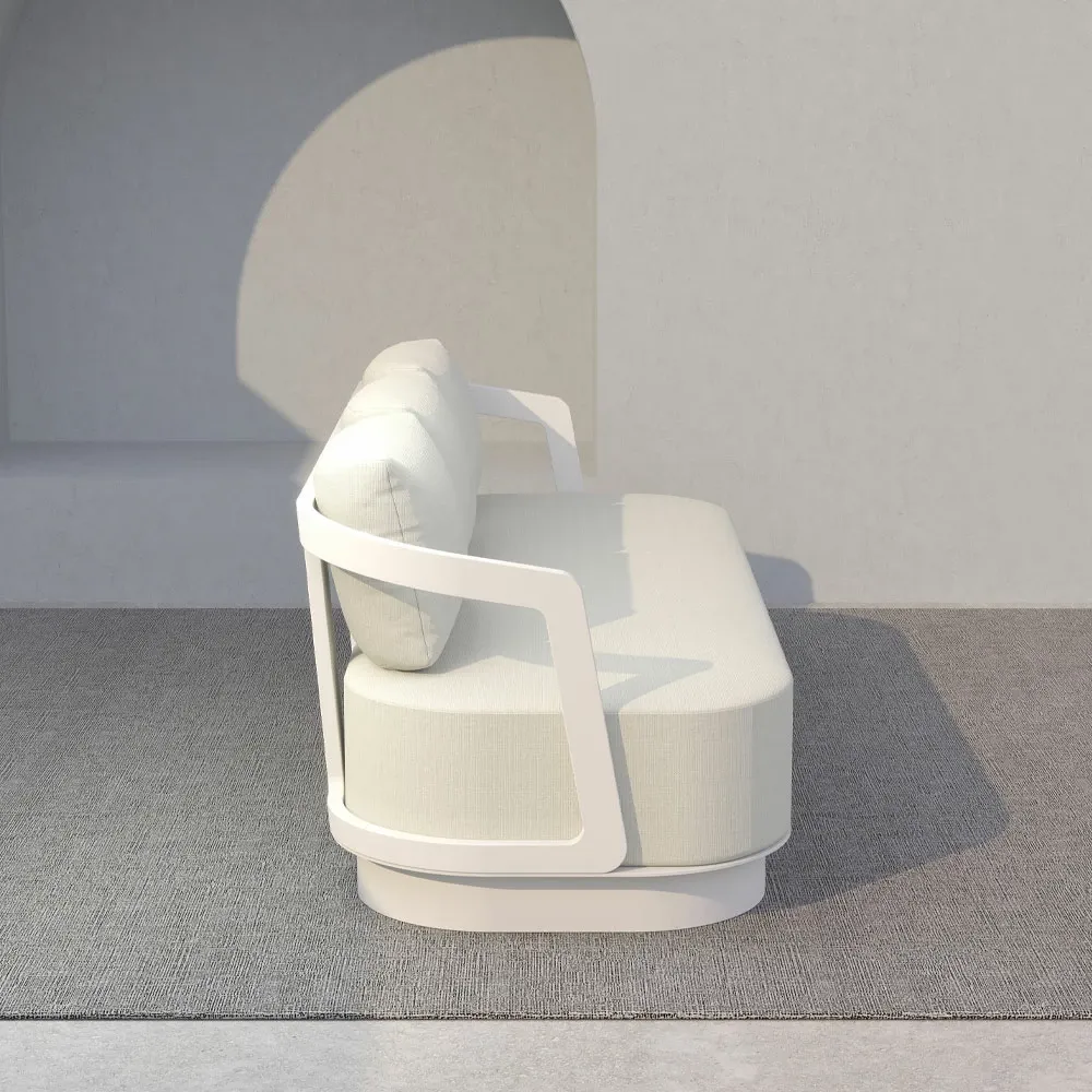 Set lounge TORRE 1+2+2, ngjyrë e bardhë e zbehtë, 198x81x66cm - 3