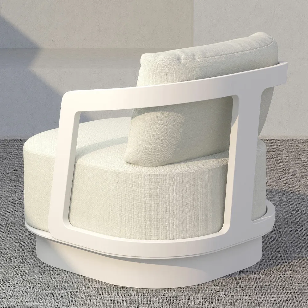 Set lounge TORRE 1+2+2, ngjyrë e bardhë e zbehtë, 198x81x66cm - 7