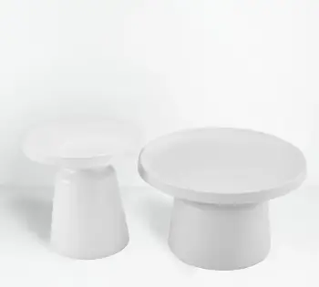 Set tavolinash kafeje BOBBY, 2 copë, ngjyrë e bardhë matte, 70x70x42cm