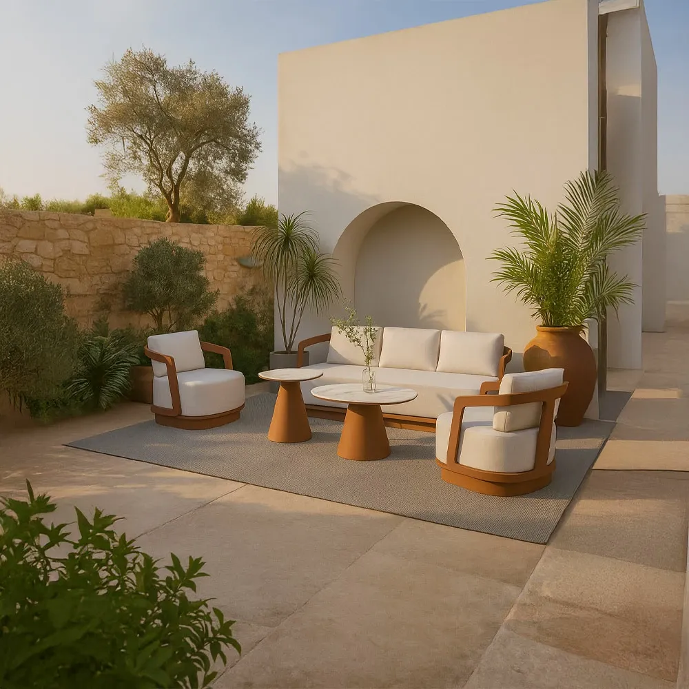 Set lounge TORRE 1+2+2, terrakote, 198x81x66cm - 1