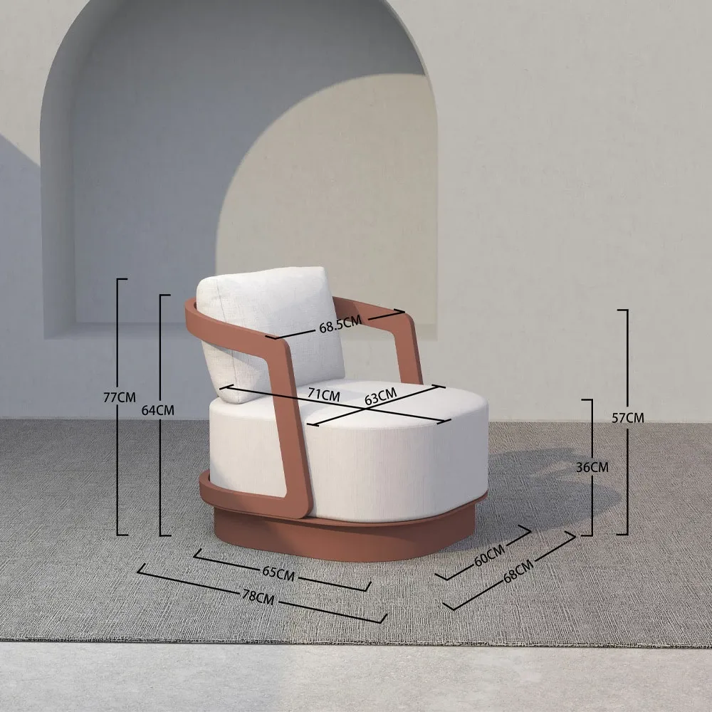 Set lounge TORRE 1+2+2, terrakote, 198x81x66cm - 13