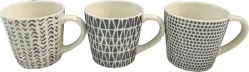 Set filxhanësh espresso, 6 copë, porcelan Bone, bardhë-blu, 9.5x6.5x5cm
