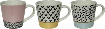 Set filxhanësh espresso HAPPY, 6 copë, shumëngjyrësh, 9.5x6.5x5cm, porcelan Bone