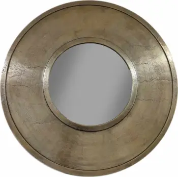 Pasqyrë rrethore, ngjyrë bronzi antik, 76x2x76cm