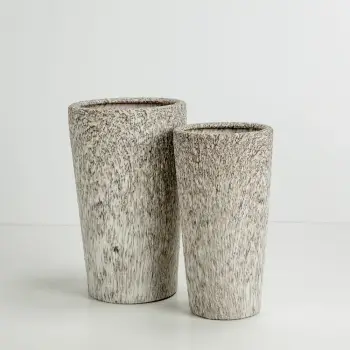 Set vazo KANCHE, 2 copë, qeramikë, bezhë-e zezë, 32x32x53cm