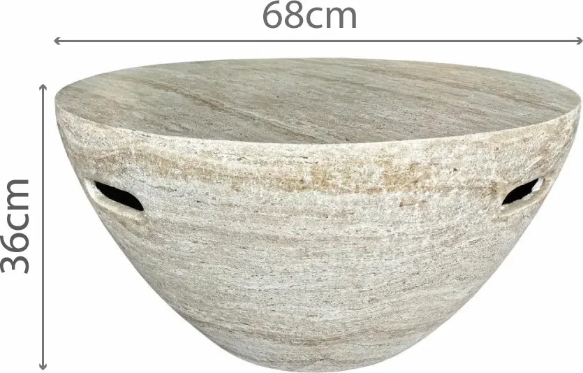 Tavolinë qendrore Lithos, bezhë, 68x68x36cm - 2