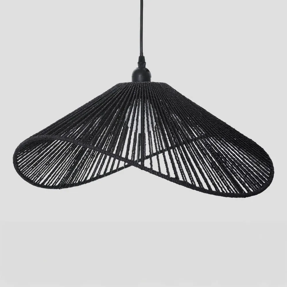 Llambë tavani CLOVE, litar i zi, letër, 47.5x21cm - 1