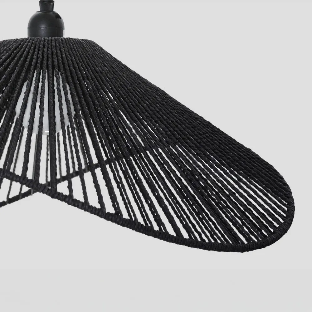 Llambë tavani CLOVE, litar i zi, letër, 47.5x21cm - 4