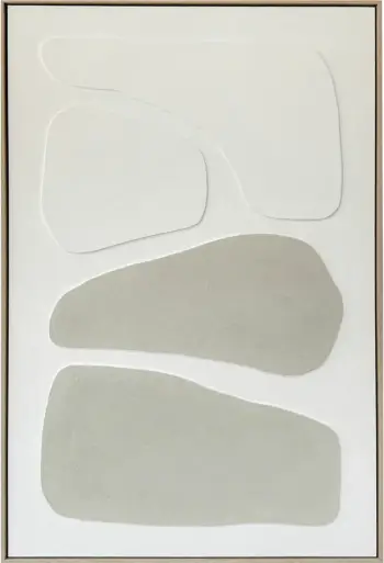 Pikturë dekorative RHYTHM B me kornizë, kanavacë, bezhë e bardhë, 82.6x4.3x122.6cm