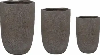Set vazo SOLIN, 3 copë, ngjyrë gri e errët, 44x44x66.5cm