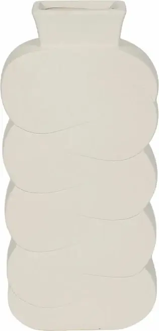 Vazo dekorative AYLA, qeramike, e bardhë, 14x6.5x30cm