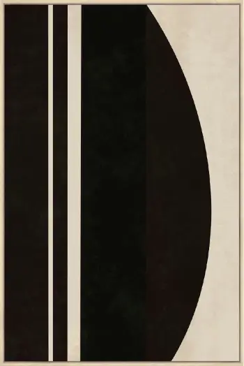 Pikturë dekorative Solaire B, kornizë druri natyral, kafe e errët, bezhë, 80x120x4cm