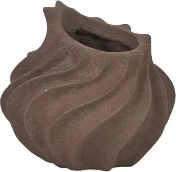 Vazo RUST, ngjyrë kafe e errët, 18.1x18.1x16.5cm, rrëshirë