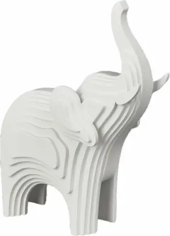 Dekor elefant ARCHI, ngjyrë e bardhë e zbehtë, 19x10.2x25cm, rrëshirë