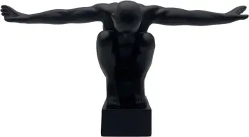 Figurë dekorative LEKO, polirezine, e zezë, 17.3x13.3x33.4cm