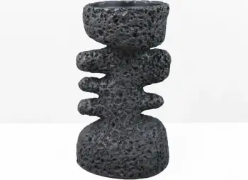 Mbajtës qirinjsh dekorativ KYCLADIC II, rrëshirë, ngjyrë e zezë, 12x10x20cm