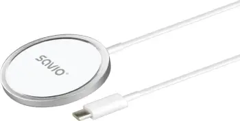 Karikues wireless magnetik SAVIO LA-11, 15 W, 1 m, Bardhë