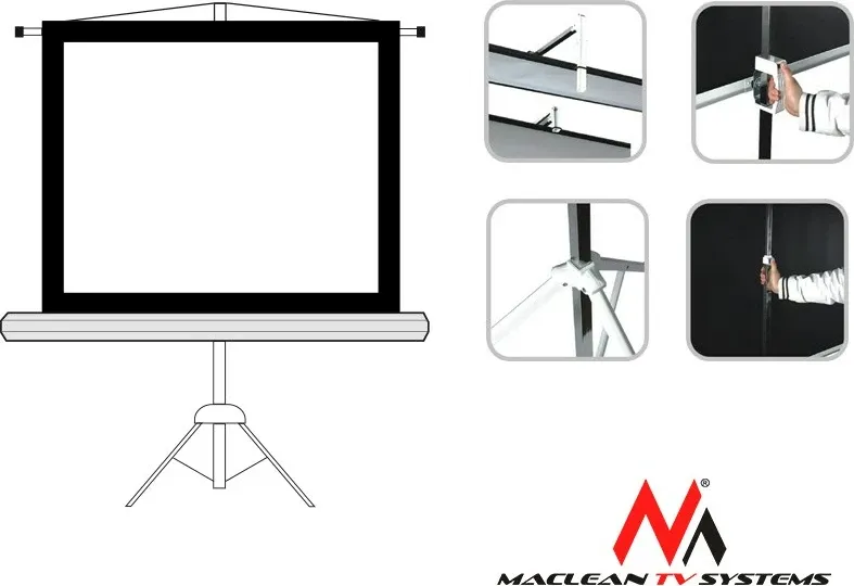 Ekran projekcioni Maclean MC-680 me tripod, 200x200 cm - 3