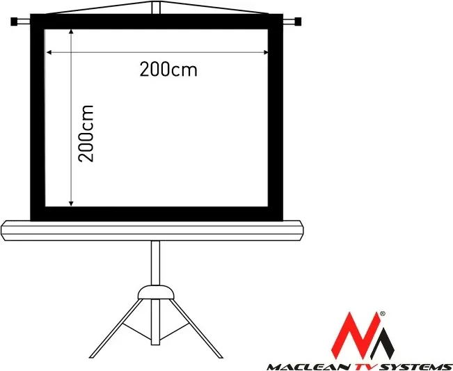 Ekran projekcioni Maclean MC-680 me tripod, 200x200 cm - 4