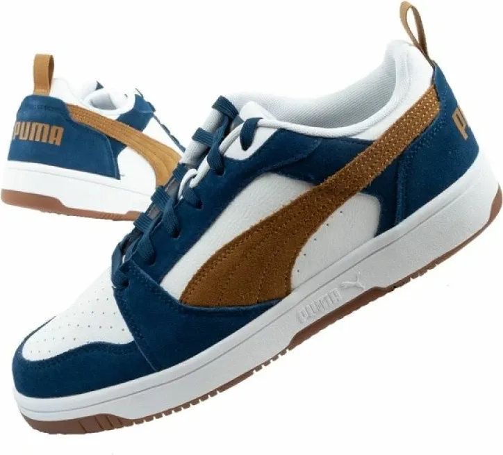 Atlete për meshkuj Puma Rebound v6, të bardha/navy/kafe - 1