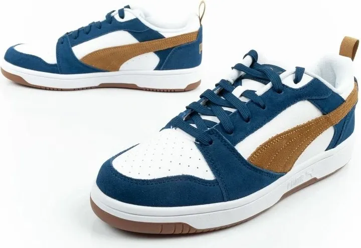 Atlete për meshkuj Puma Rebound v6, të bardha/navy/kafe - 8