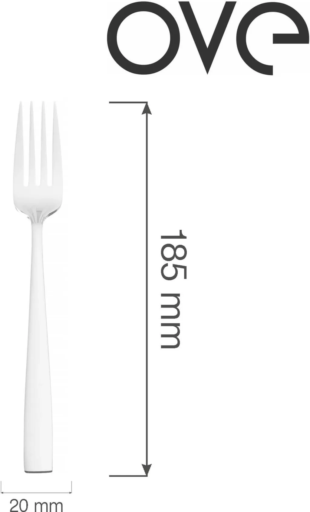 Pirun për ëmbëlsirë OVE Garda 185 mm, çelik inox 18/10, argjend, set 12 copë - 9