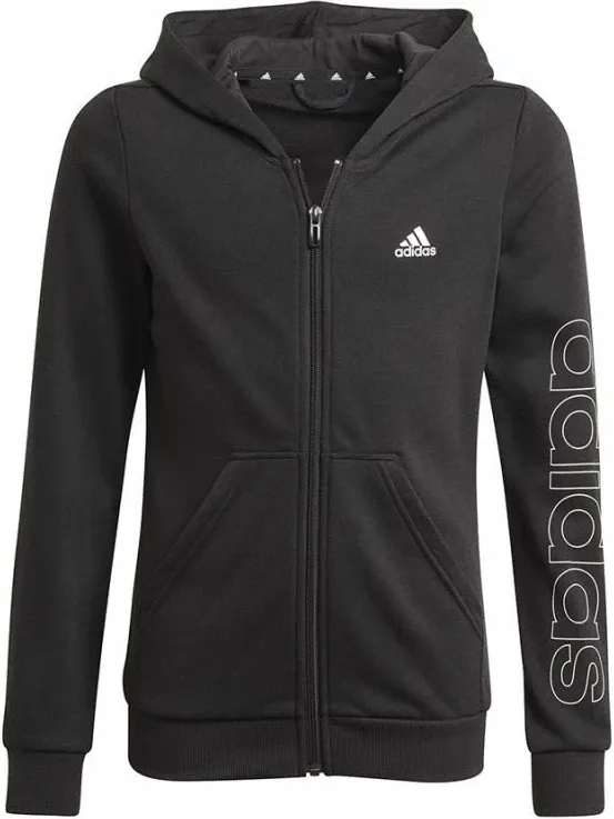 Duks me kapuç për vajza adidas, i zi - 1