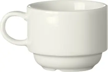 Filxhan kapuçino Fine Dine Pure Crema 250 ml, stivueshëm, krem, set 8 copë