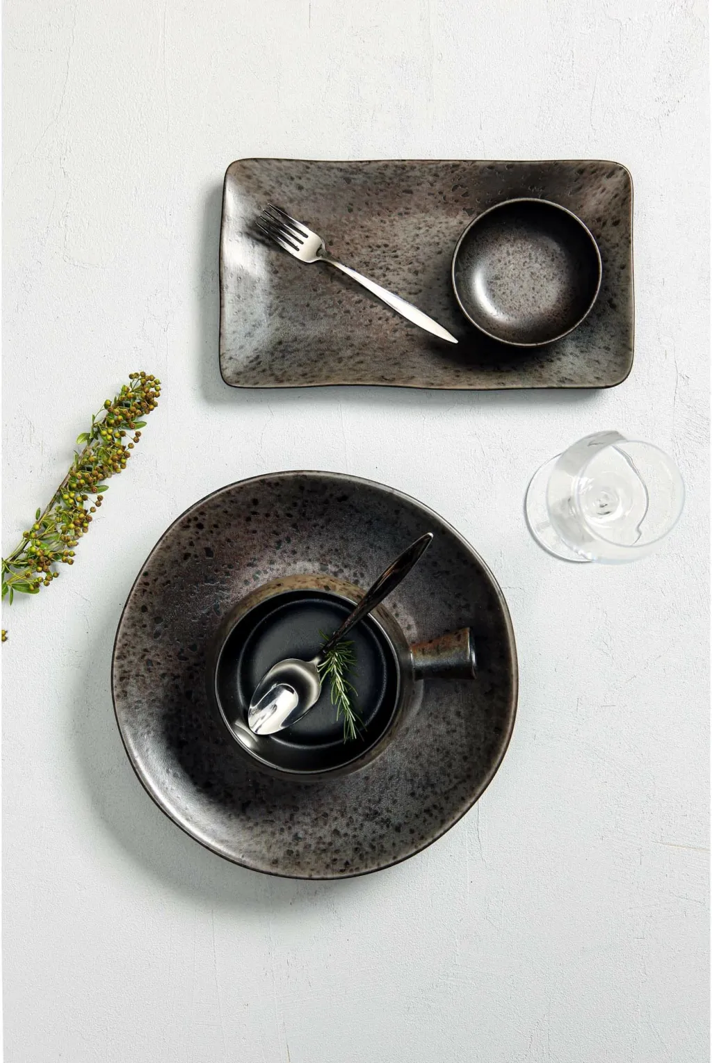Tas Porland Ironstone 600ml Ø170mm, zi, set 6 copë - 6