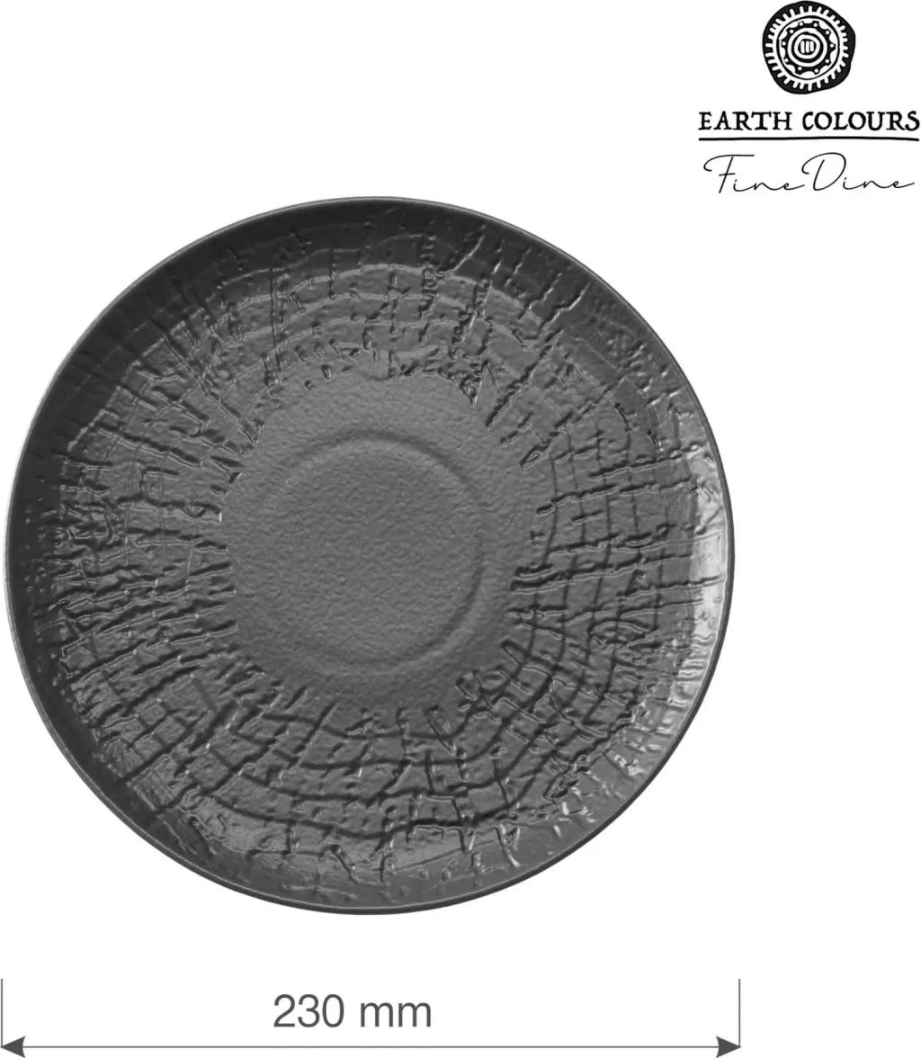 Pjatë e sheshtë Fine Dine Crust Ø230 mm, e zezë, set 3 copë - 2