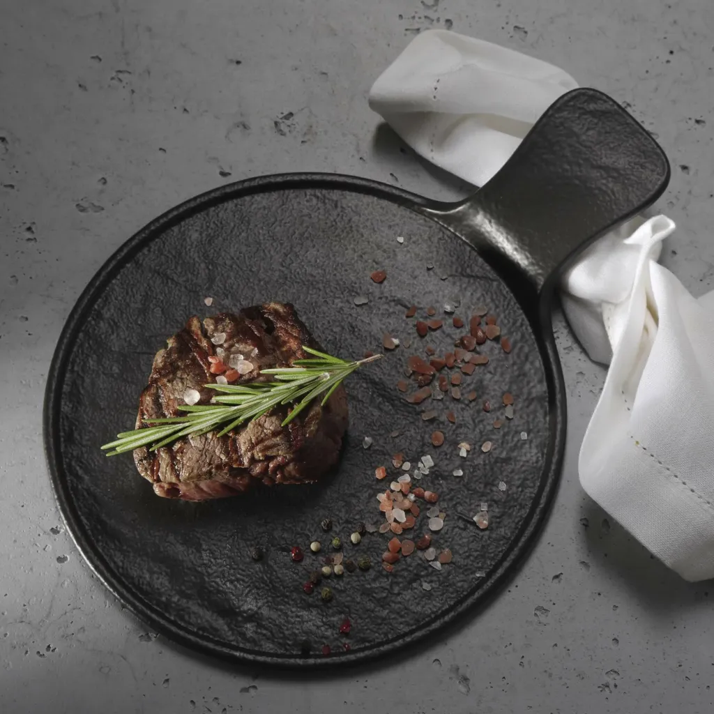 Pjatë e sheshtë Fine Dine Crust Ø230 mm, e zezë, set 3 copë - 4