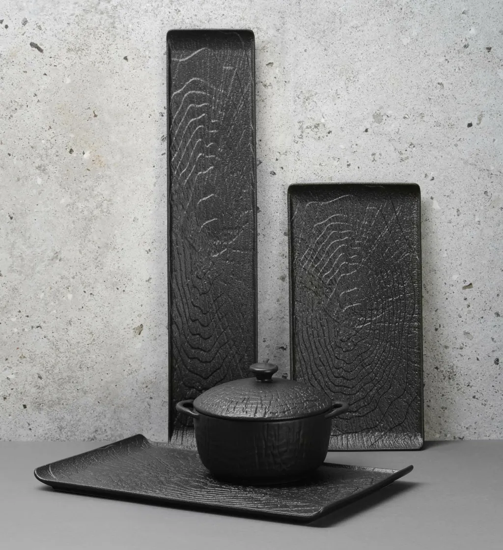 Pjatë e sheshtë Fine Dine Crust Ø230 mm, e zezë, set 3 copë - 7
