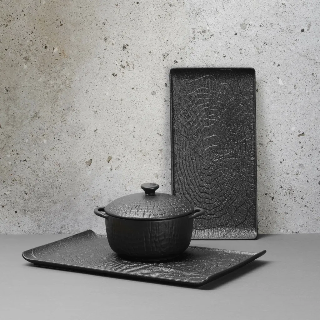 Pjatë e sheshtë Fine Dine Crust Ø230 mm, e zezë, set 3 copë - 8