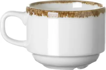 Filxhan kafe Fine Dine Vanilla 200ml, i stivueshëm, krem, set 6 copë