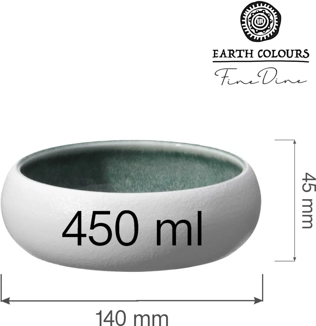 Tas servimi Fine Dine Goro Ø140mm, gjelbër/bardhë, set 3 copë - 7