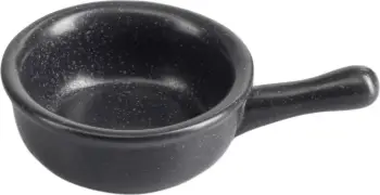 Mini pjatë me dorezë Porland Seasons Coal 60 mm 40 ml, e zezë, set 6 copë