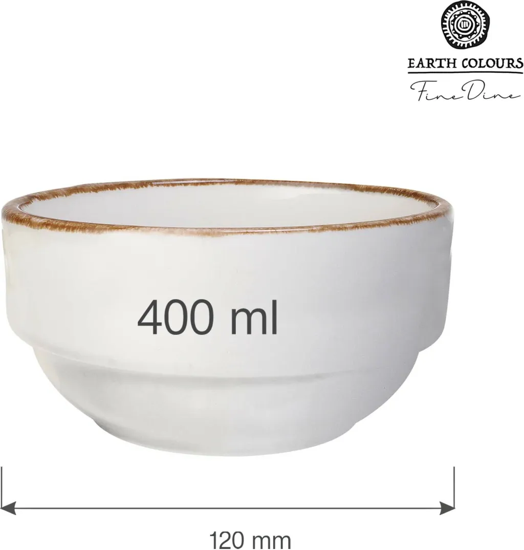Tas i grumbullueshëm Fine Dine Vanilla 400 ml, Ø120 mm, krem, set 6 copë - 10