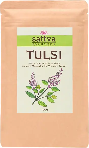 Maskë për flokë dhe fytyrë Sattva Tulsi Herbal Hair And Face Mask për femra 100g