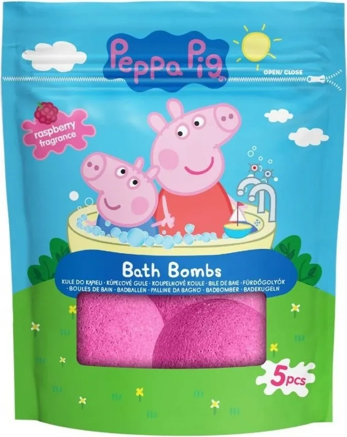 Set bombash për banjë për fëmijë Peppa Pig Raspberry 5x50g - 1