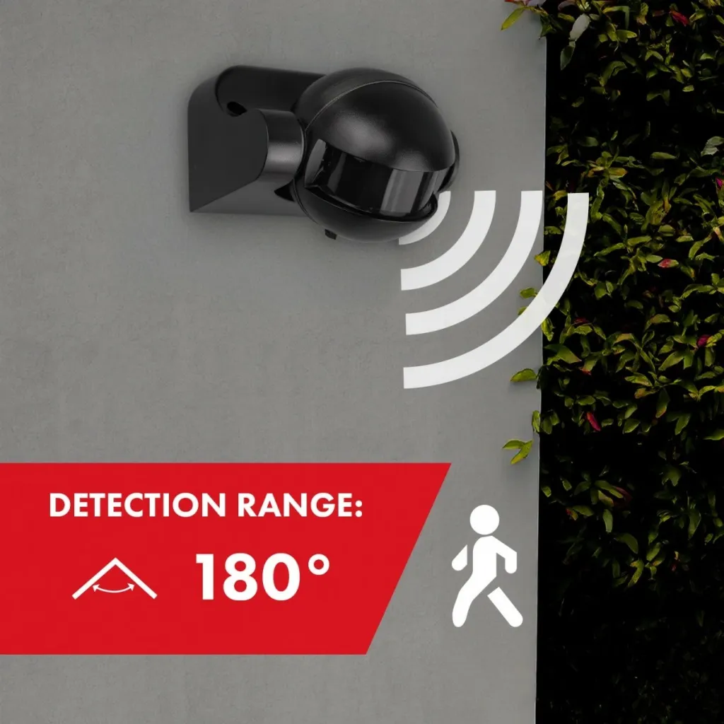 Sensor lëvizjeje PIR Maclean MCE358, IP44, rreze 12 m, ngarkesë max 300/1200 W, i zi - 6