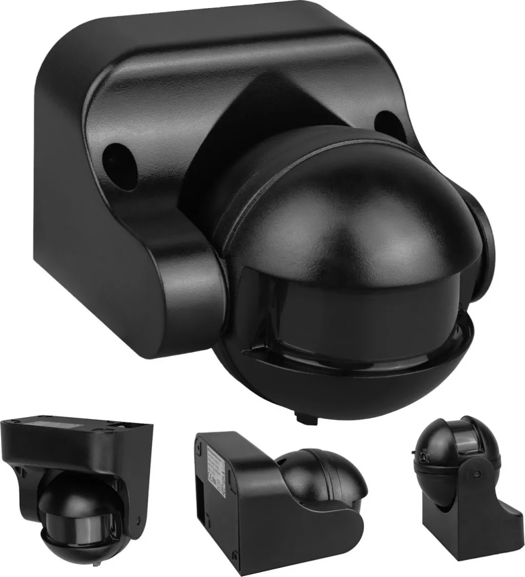 Sensor lëvizjeje PIR Maclean MCE358, IP44, rreze 12 m, ngarkesë max 300/1200 W, i zi - 10