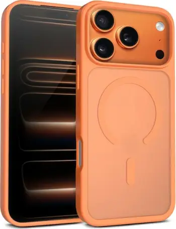 Mbështjellës magnetik mat hibrid CRONG Hybrid Matte Magnetic për iPhone 17 Pro Max, portokalli