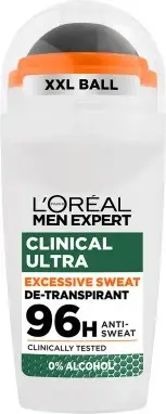Deodorant roll-on për meshkuj L'Oreal Paris Men Expert Clinical Ultra 96H, 50ml