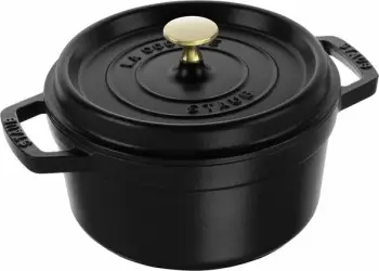 Cocotte STAUB, 18 cm, e rrumbullakët, e zezë, prej gize