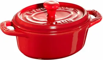 Mini Cocotte 11 cm, ovale, e kuqe qershie, qeramike