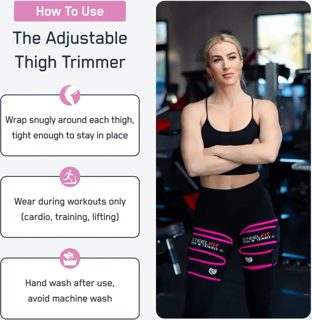 Rrip për djegie të yndyrës në kofshë - Adjustable Thigh Trimmers - 3