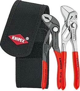 Set pincash Knipex mini, 2 copë, dorezë e kuqe, me çantë - 1