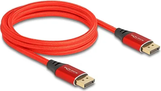 Kabllo DisplayPort DeLOCK 2m 16K 60Hz metal i kuq - 1